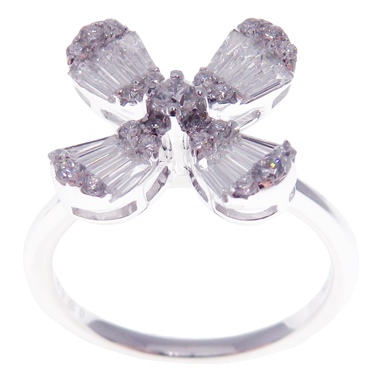 Lucky Baguette Petal Diamond Earring Ring Set