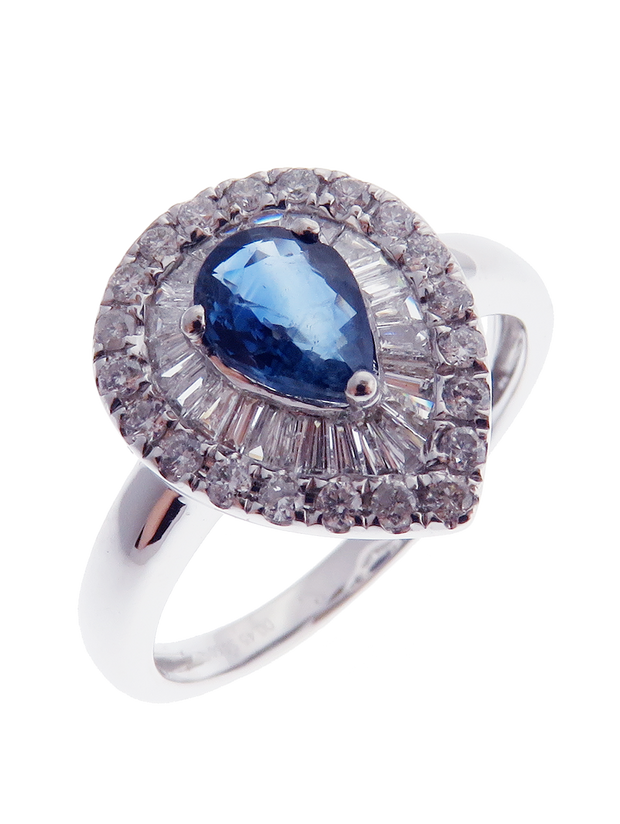 Neptune Tear Drop Baguette Round Ring