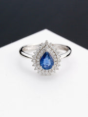 Neptune Tear Drop Double Round Ring