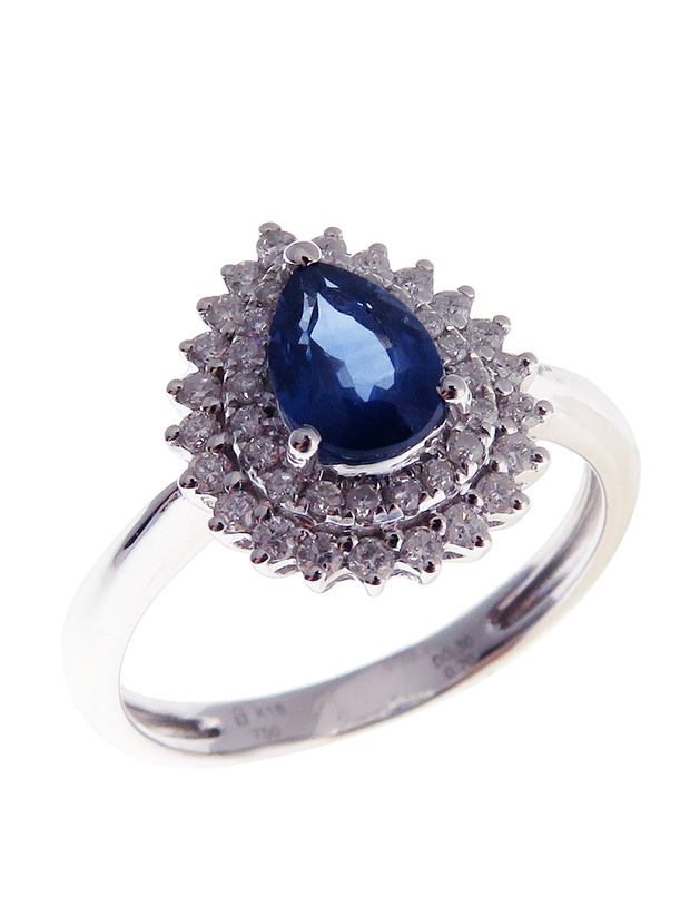 Neptune Tear Drop Double Round Ring