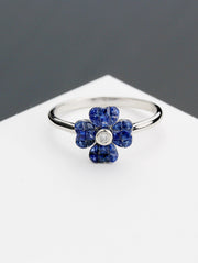 Aries Calm Sapphire Flower Ring