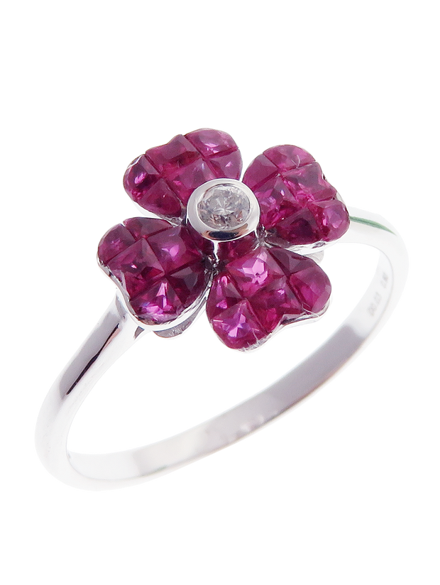 Aries Firey Ruby Flower Ring